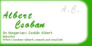 albert csoban business card