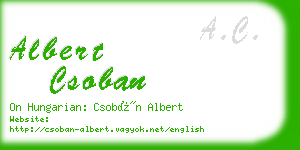 albert csoban business card